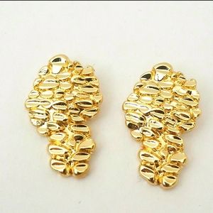 14KT Gold Plated Gold Nugget Hip Hop Earrings Special Day gifts- with gift box